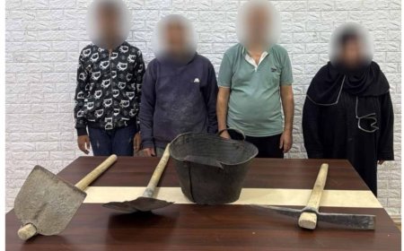 إلقء القبض على ٤ أشخص حال قيامهم بالتنقيب عن الآثار بشه " قسم الخليفة " مديرية امن القاهرة"
