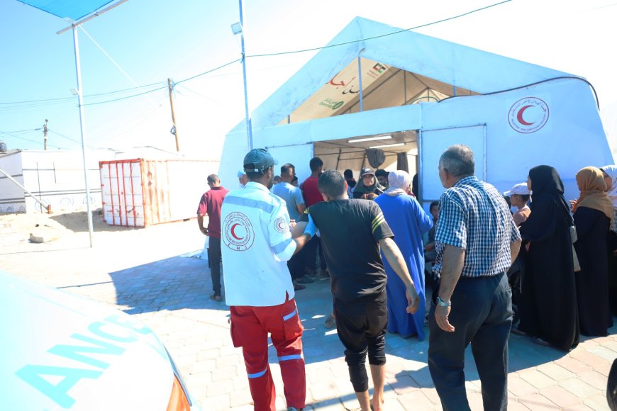 الهلال الأحمر الفلسطيني يعزز الاستجابة الصحية بمستشفى ميداني متكامل غرب خانيونس