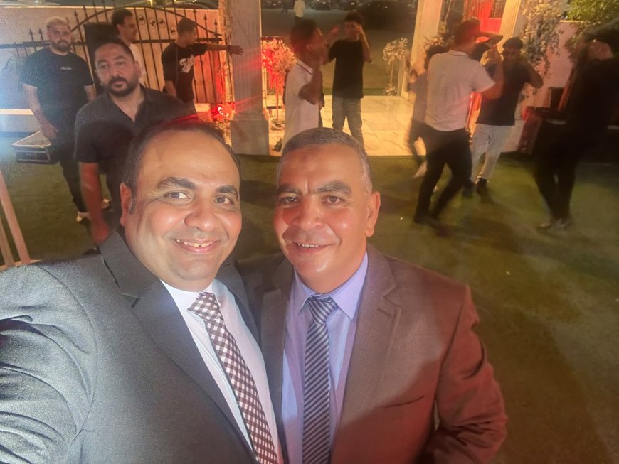 مصطفى مكي يهنئ العميد محمد أبوطالب بزفاف نجله الملازم أول رشاد محمد بقسم شرطة الخليفه